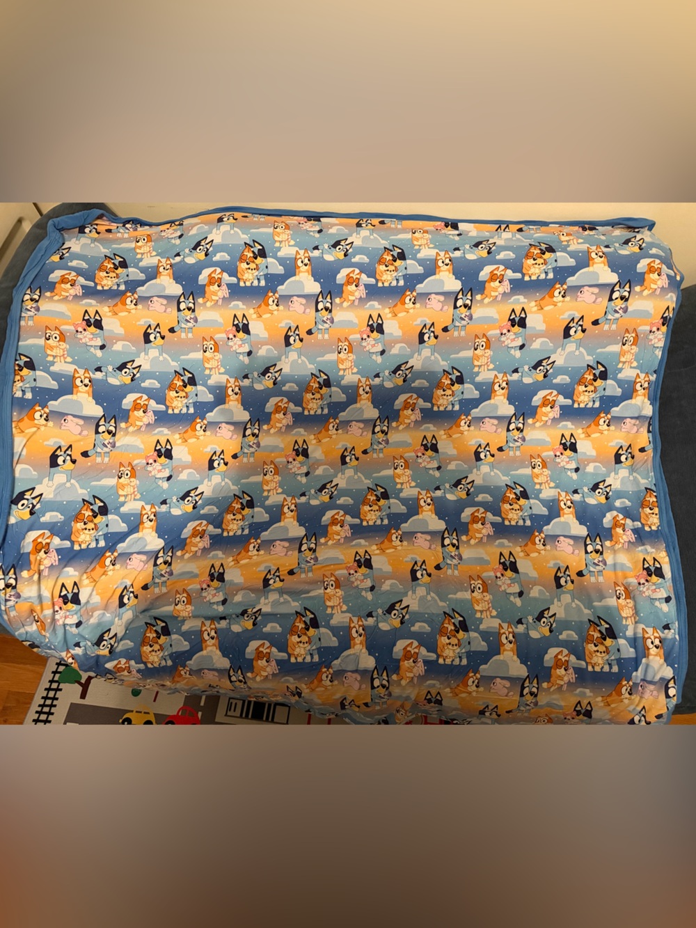Little sleepies bluey cloud blanket